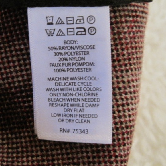 Rachel Zoe Tartan Check Knit Beanie With Pom Pom - Picture 7 of 8